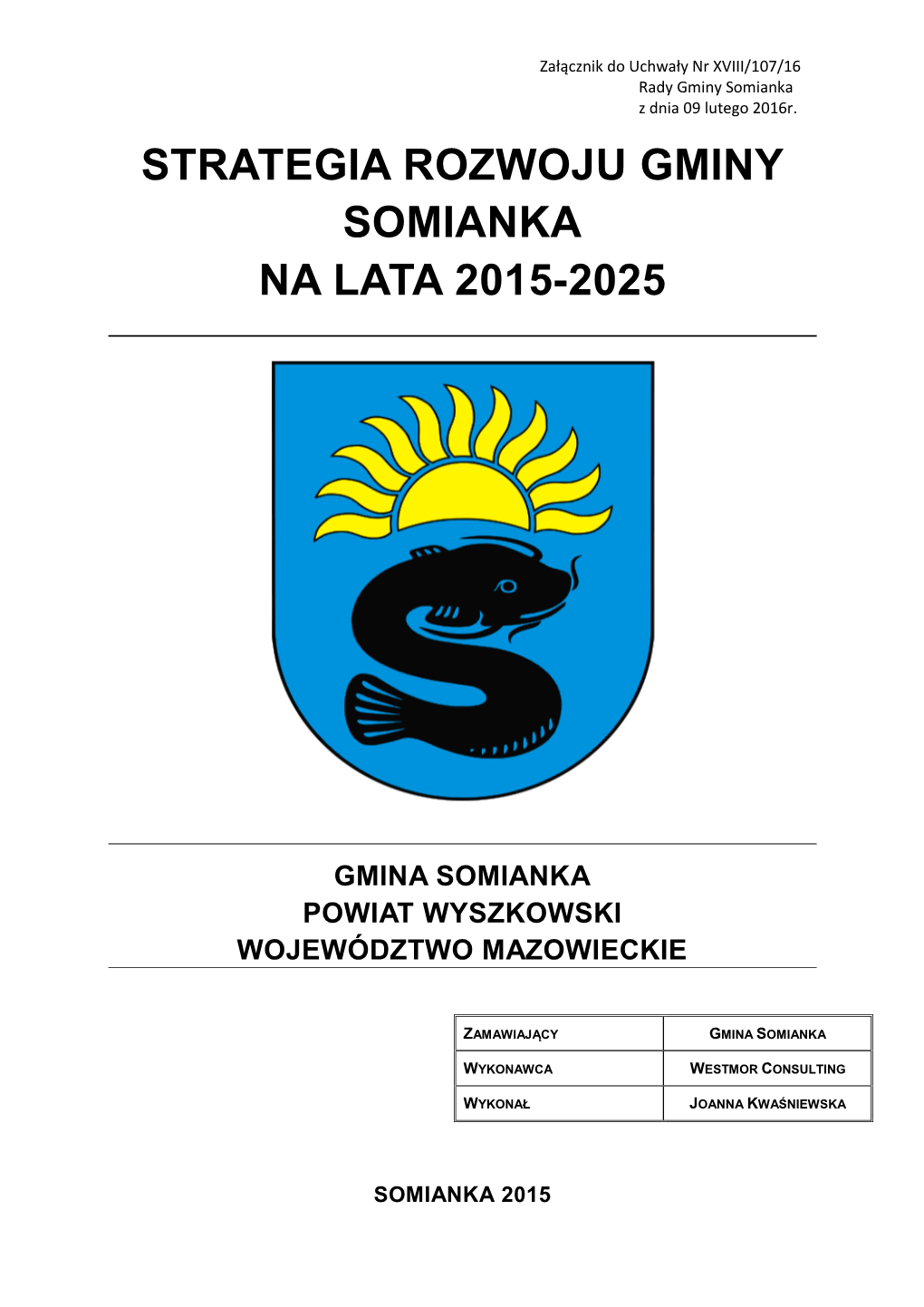 Strategia Rozwoju Gminy Somianka Na Lata 2015-2025