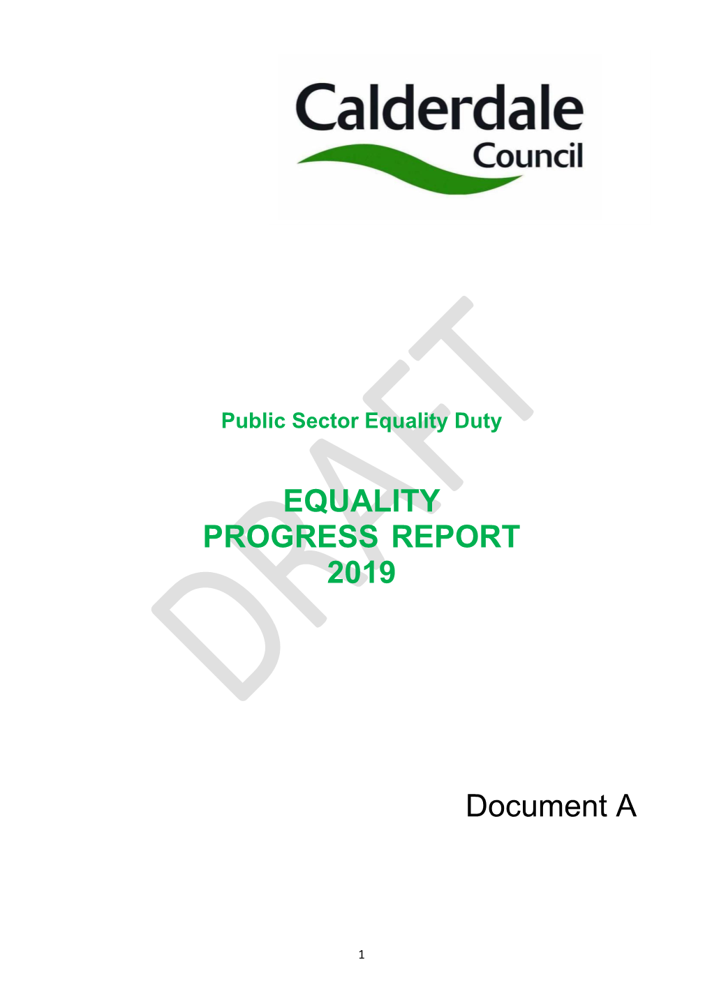 EQUALITY PROGRESS REPORT 2019 Document A
