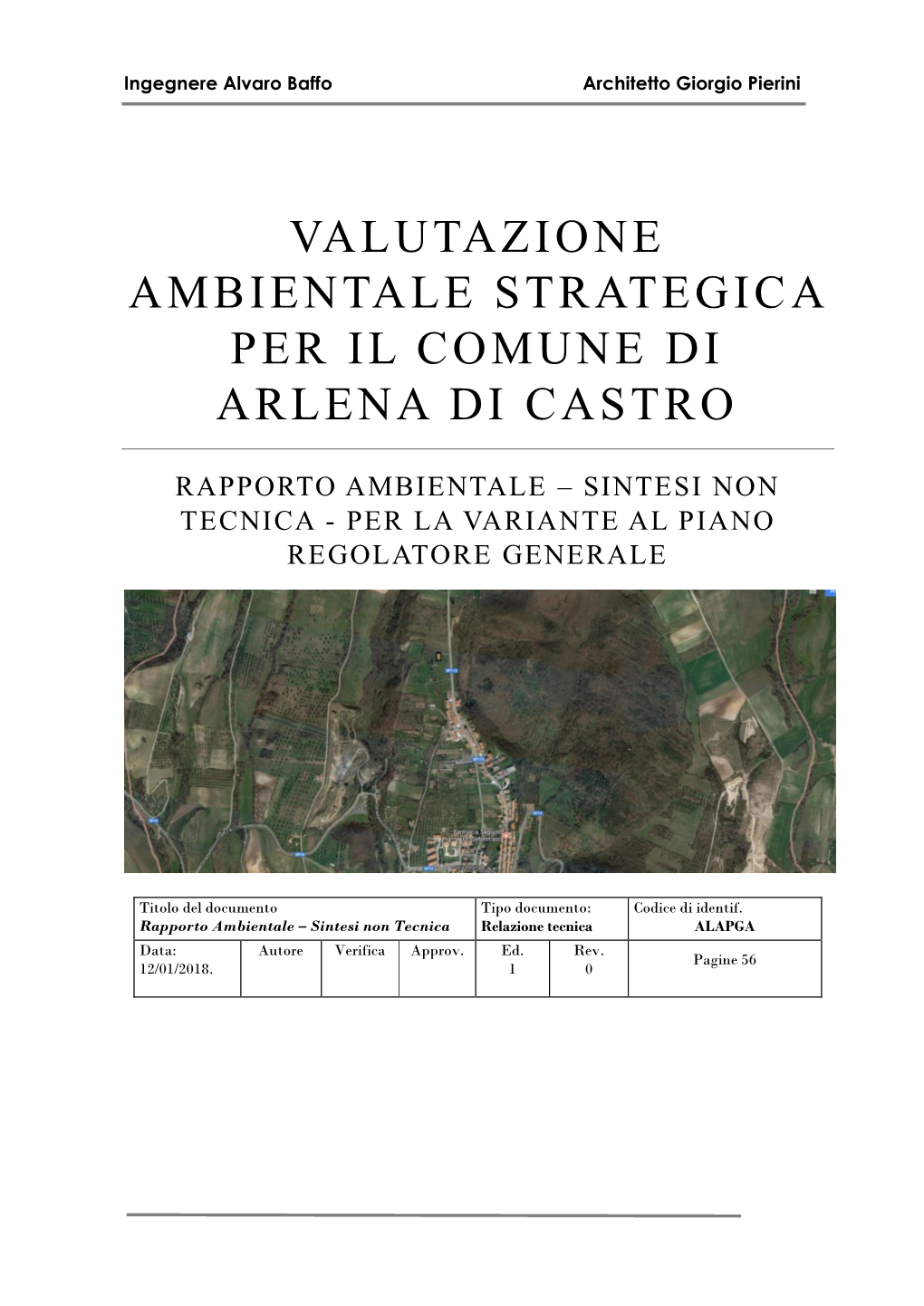 Valutazione Ambientale Strategica Per Il Comune Di Arlena Di Castro