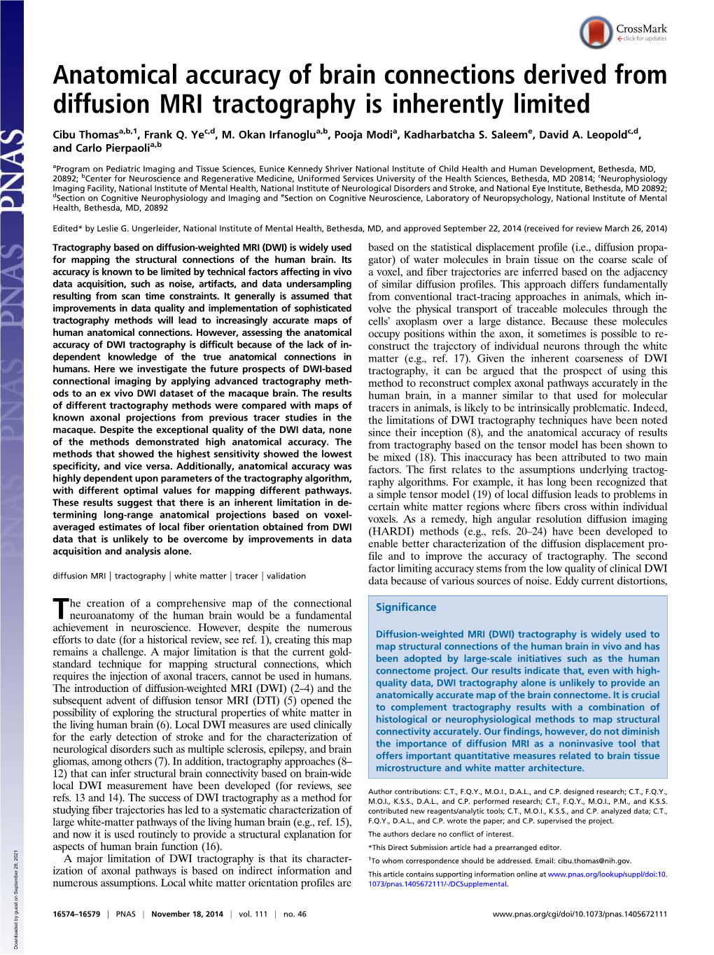 Anatomical Accuracy of Brain Connections Derived from Diffusion MRI Tractography Is Inherently Limited