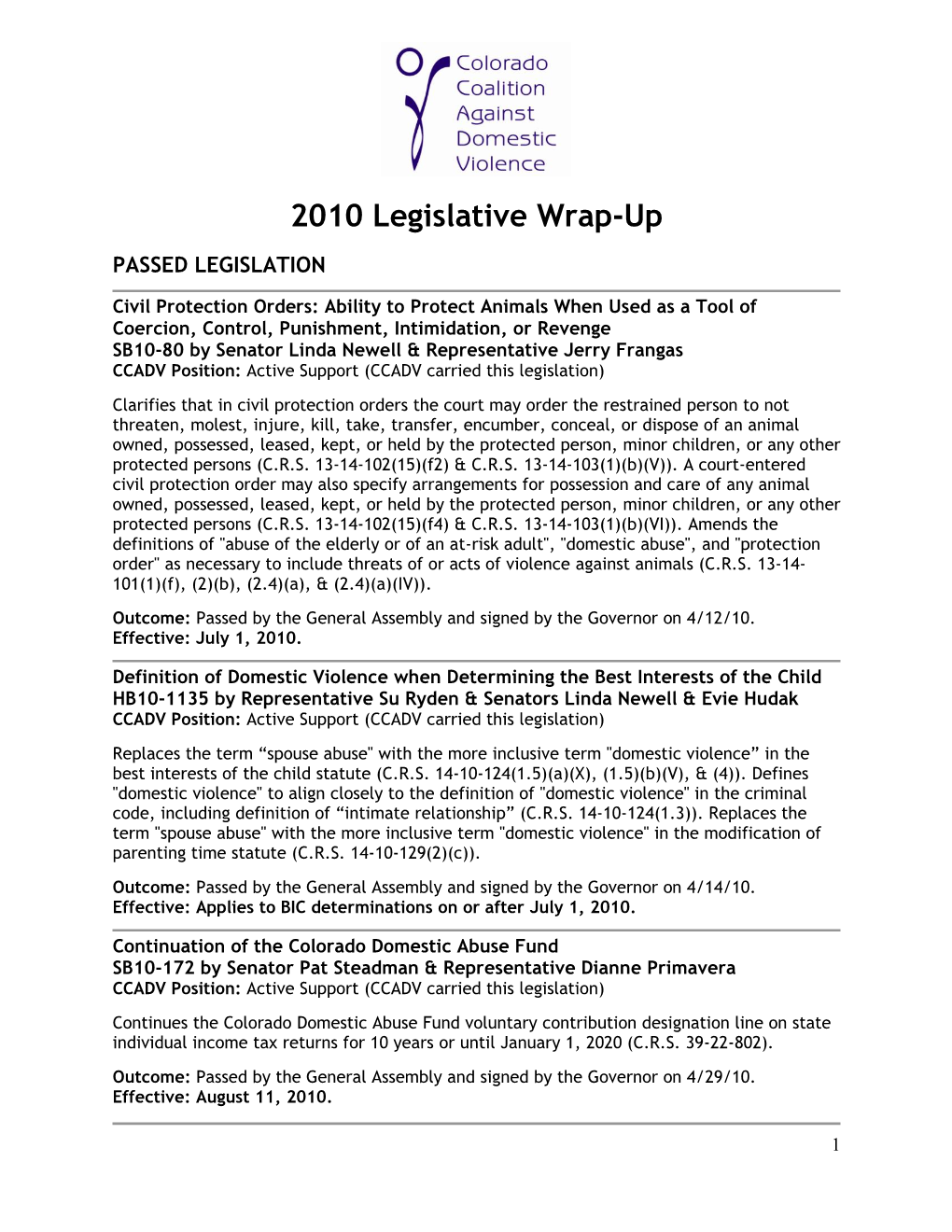 2010 Legislative Wrap-Up