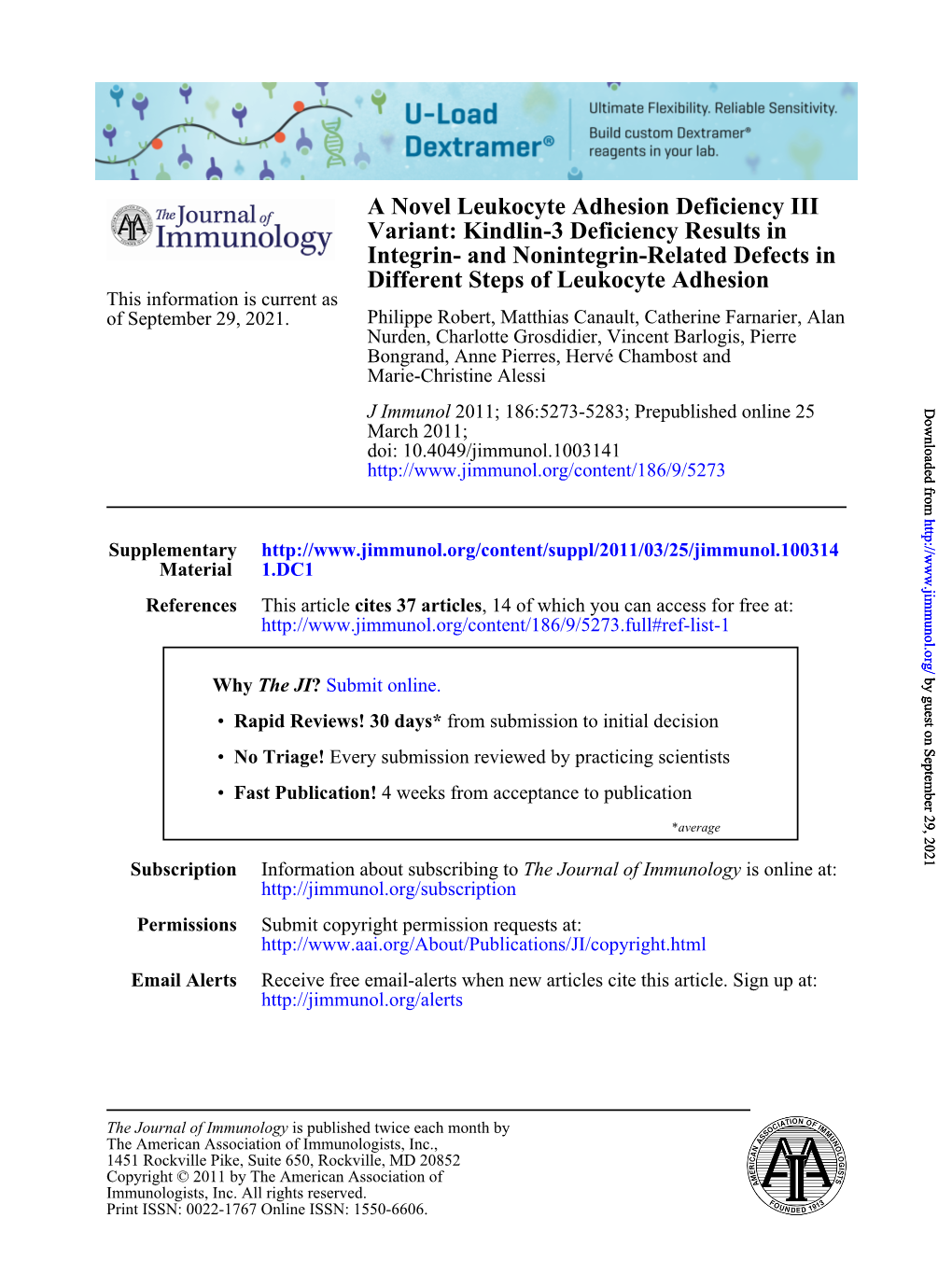 Different Steps of Leukocyte Adhesion Integrin