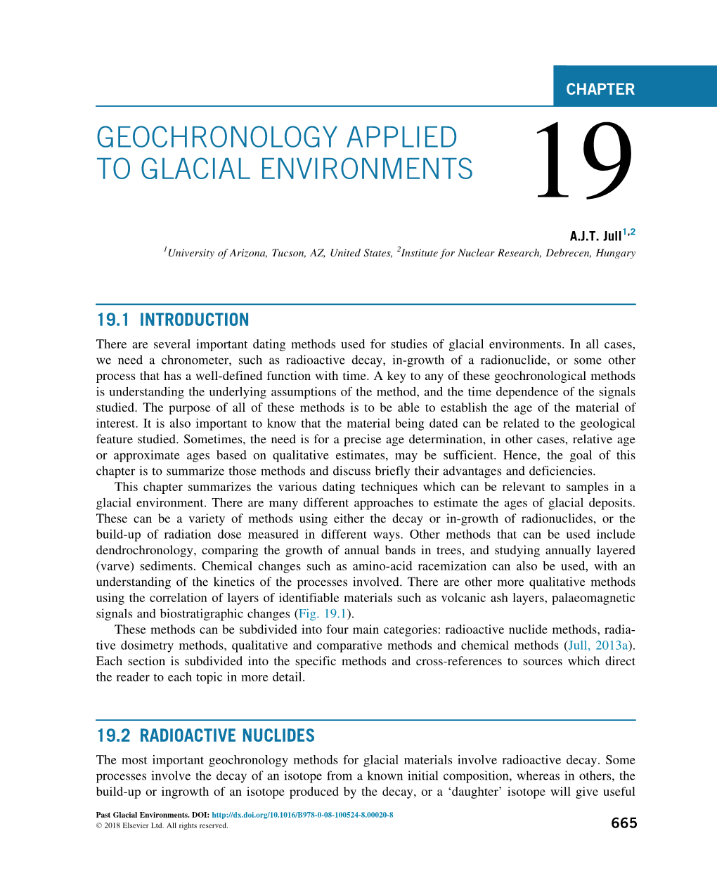 Chapter 19. Geochronology Applied to Glacial Environments