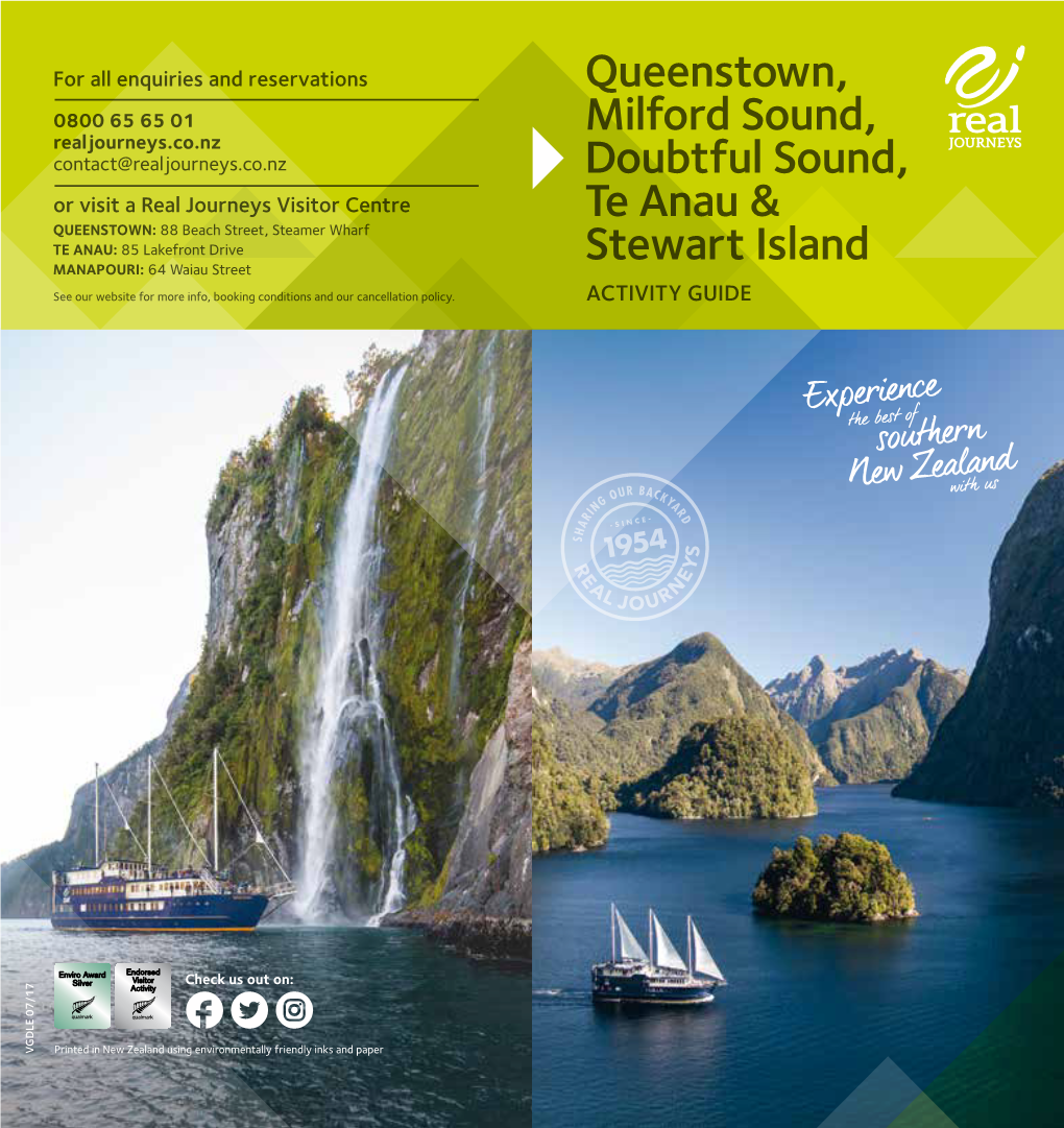 Queenstown, Milford Sound, Doubtful Sound, Te Anau & Stewart Island