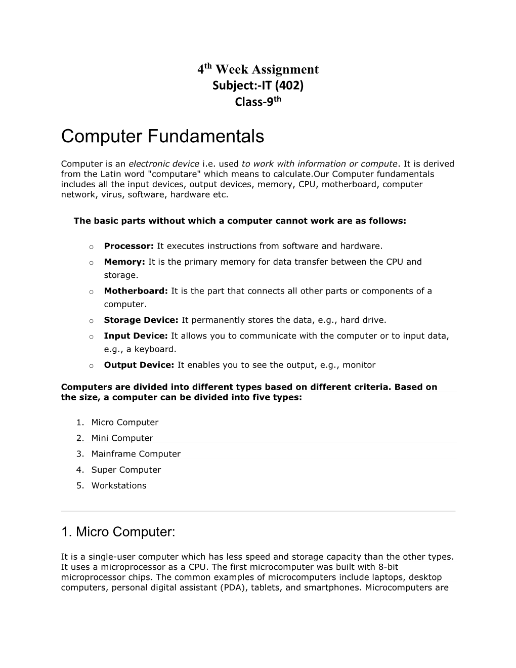 Computer Fundamentals