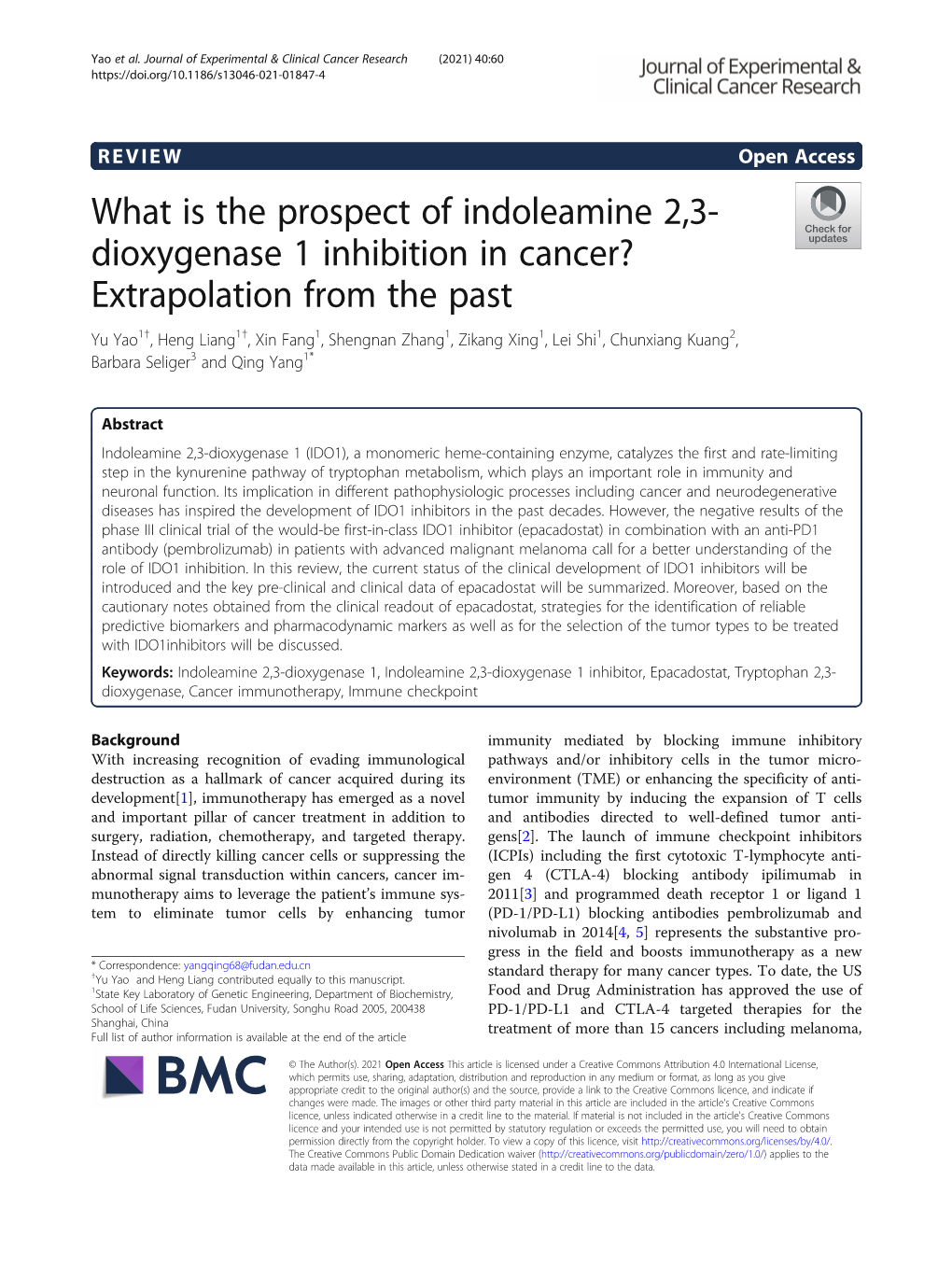 What Is the Prospect of Indoleamine 2,3-Dioxygenase 1 Inhibition in Cancer?