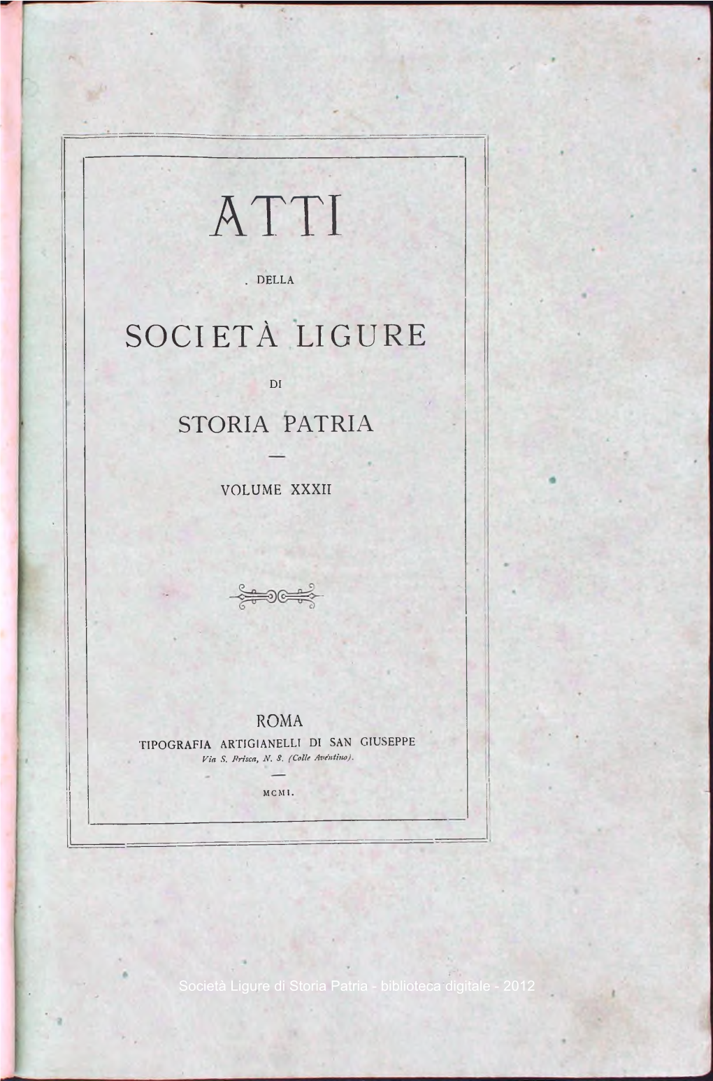 Società Ligure Di Storia Patria