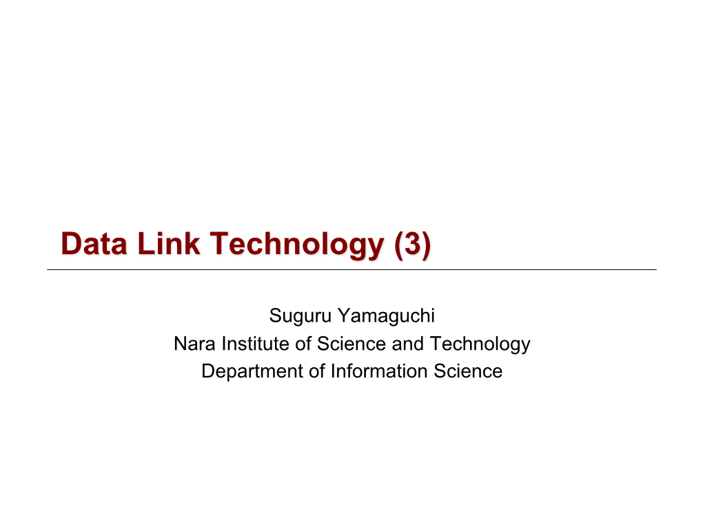 Data Link Technology (3)