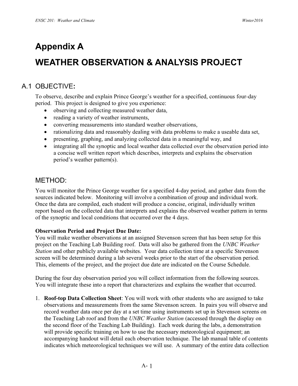 Lab Manual for Environmental Studies 201