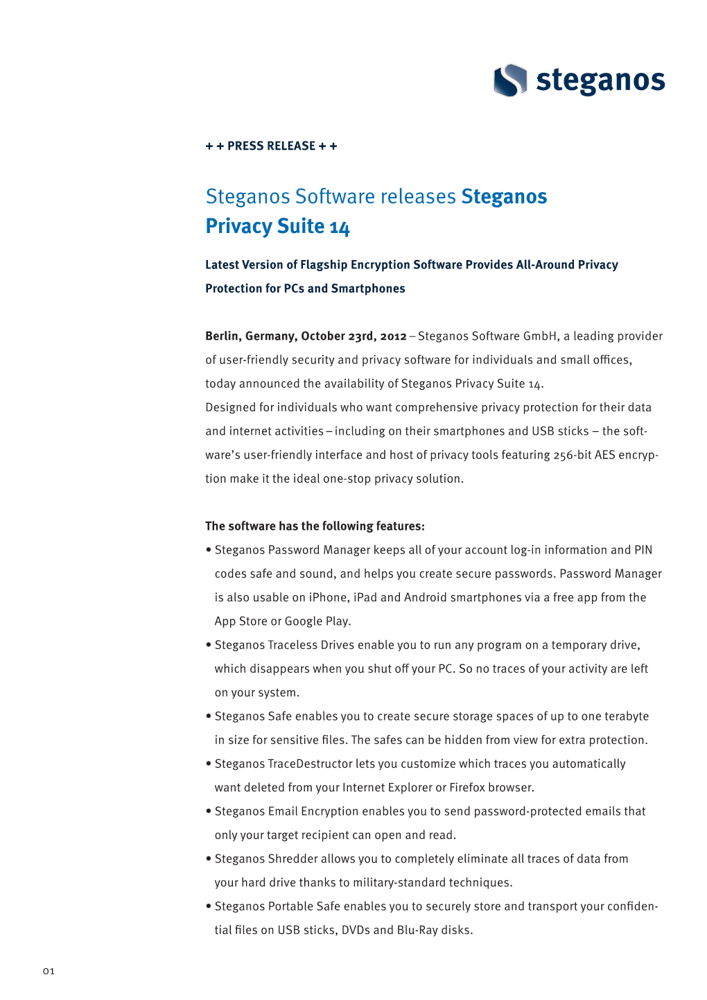 Steganos Software Releases Steganos Privacy Suite 14