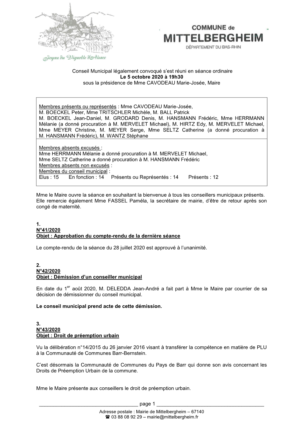 Commune De Mittelbergheim Souhaite Engager Des Investissements Qui Devront Soutenir L’Attractivité Du Village Mais Aussi La Transition Énergétique