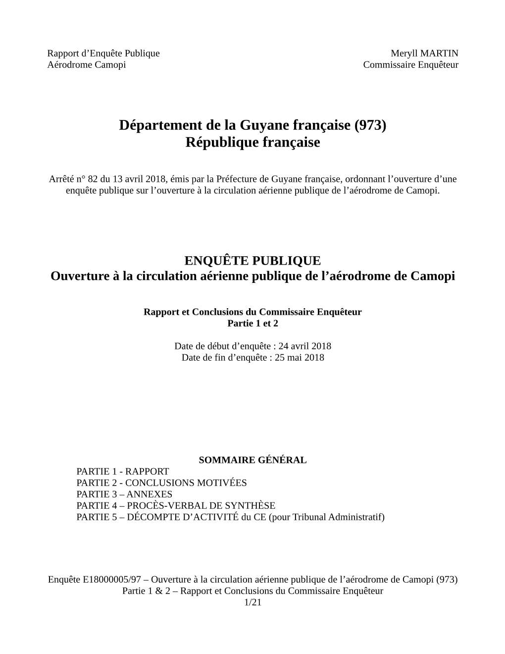 Département De La Guyane Française (973) République Française