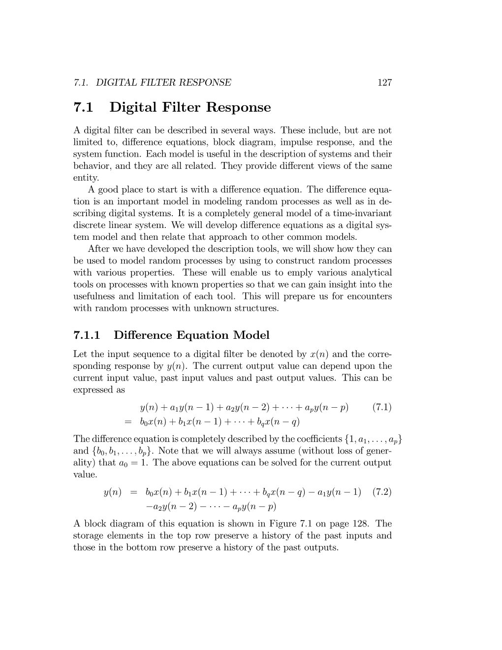 7.1 Digital Filter Response