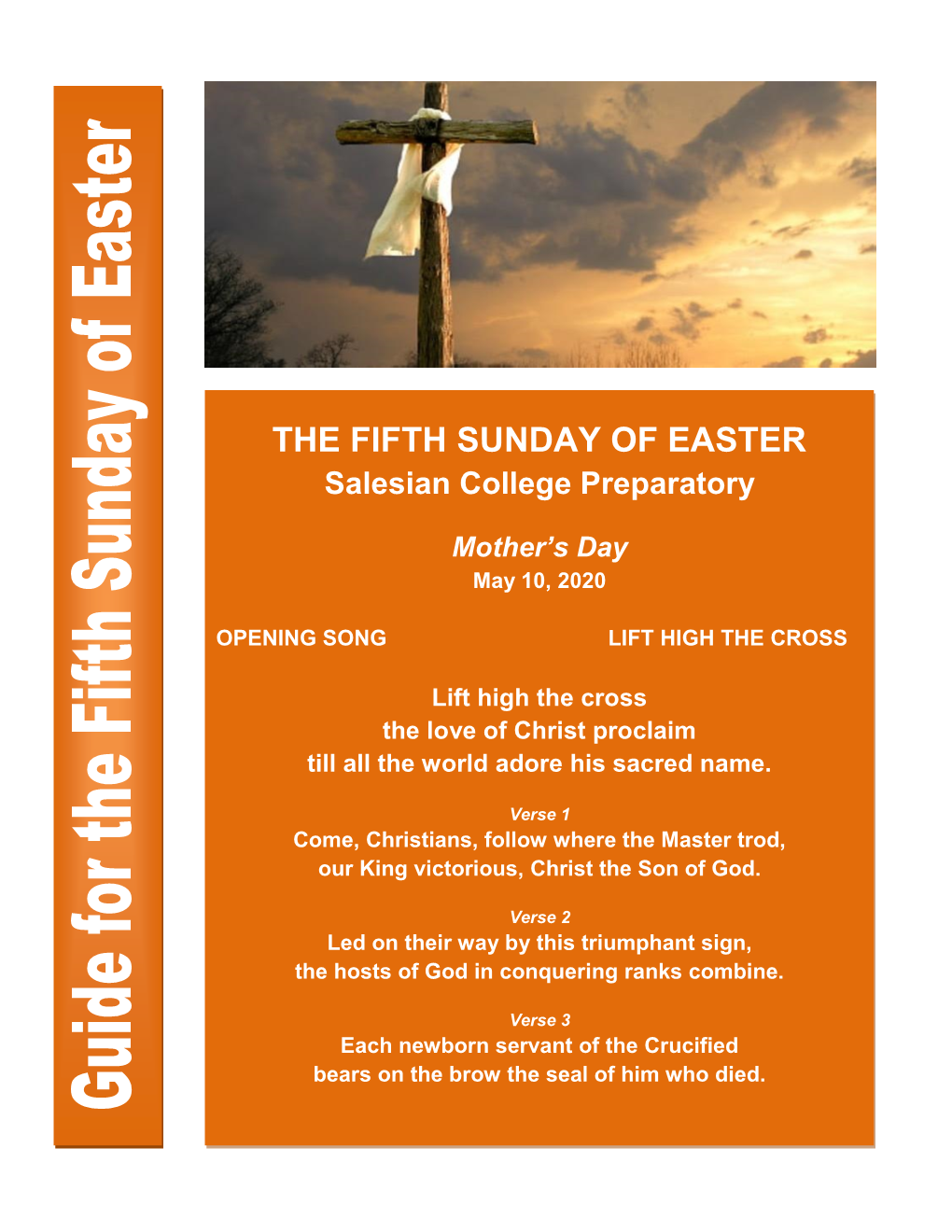 May 10, 2020 Fifth Sunday of Easter Mass Guide