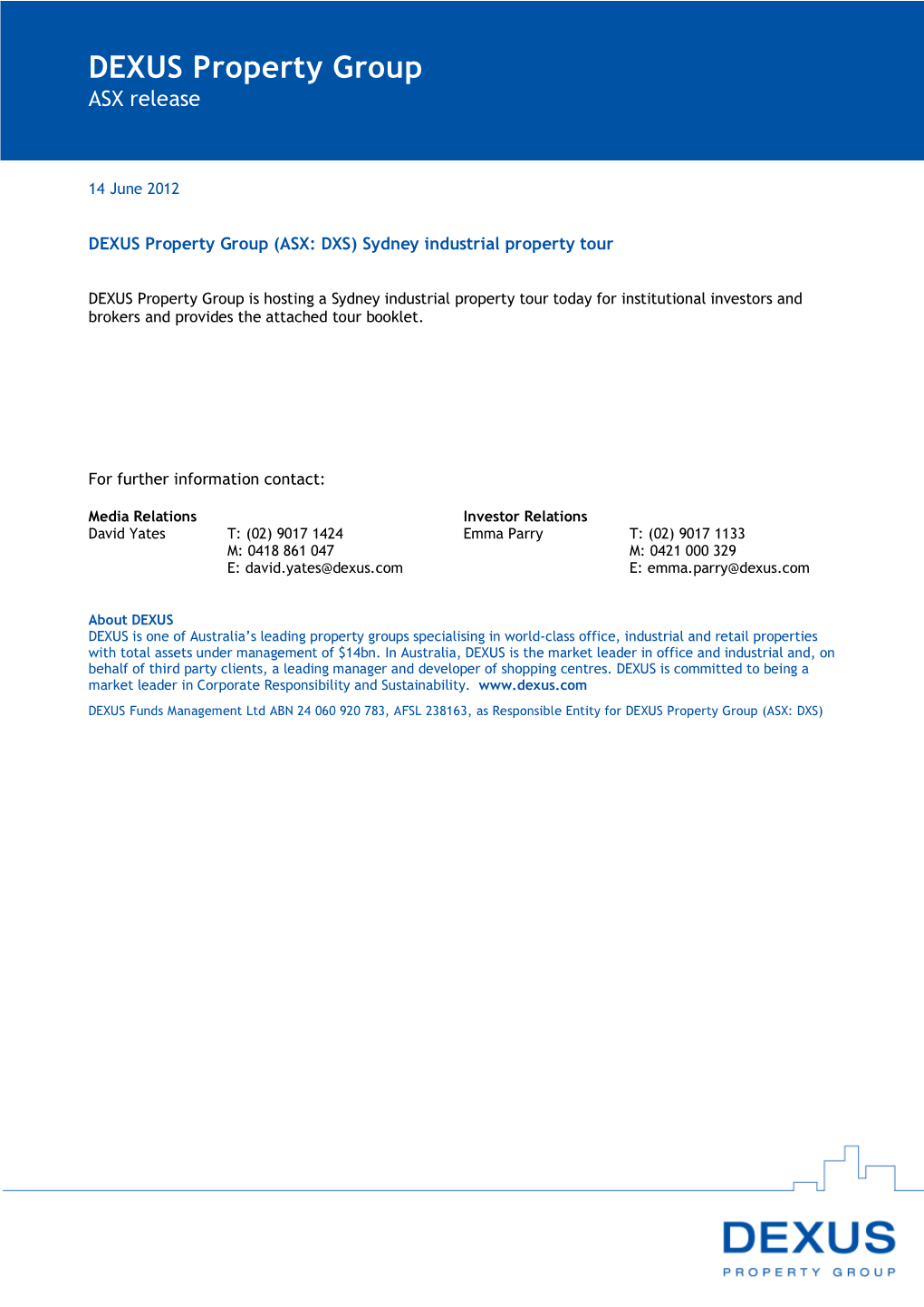 DEXUS Property Group ASX Release