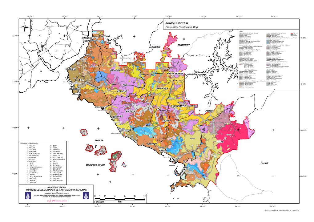 Jeoloji Haritası 21 38 Geological Distribution Map
