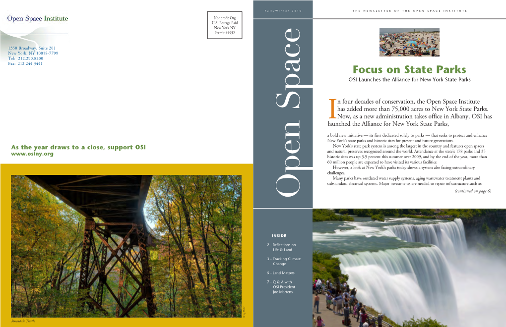 Focus on State Parks OSI Launches the Alliance for New York State Parks