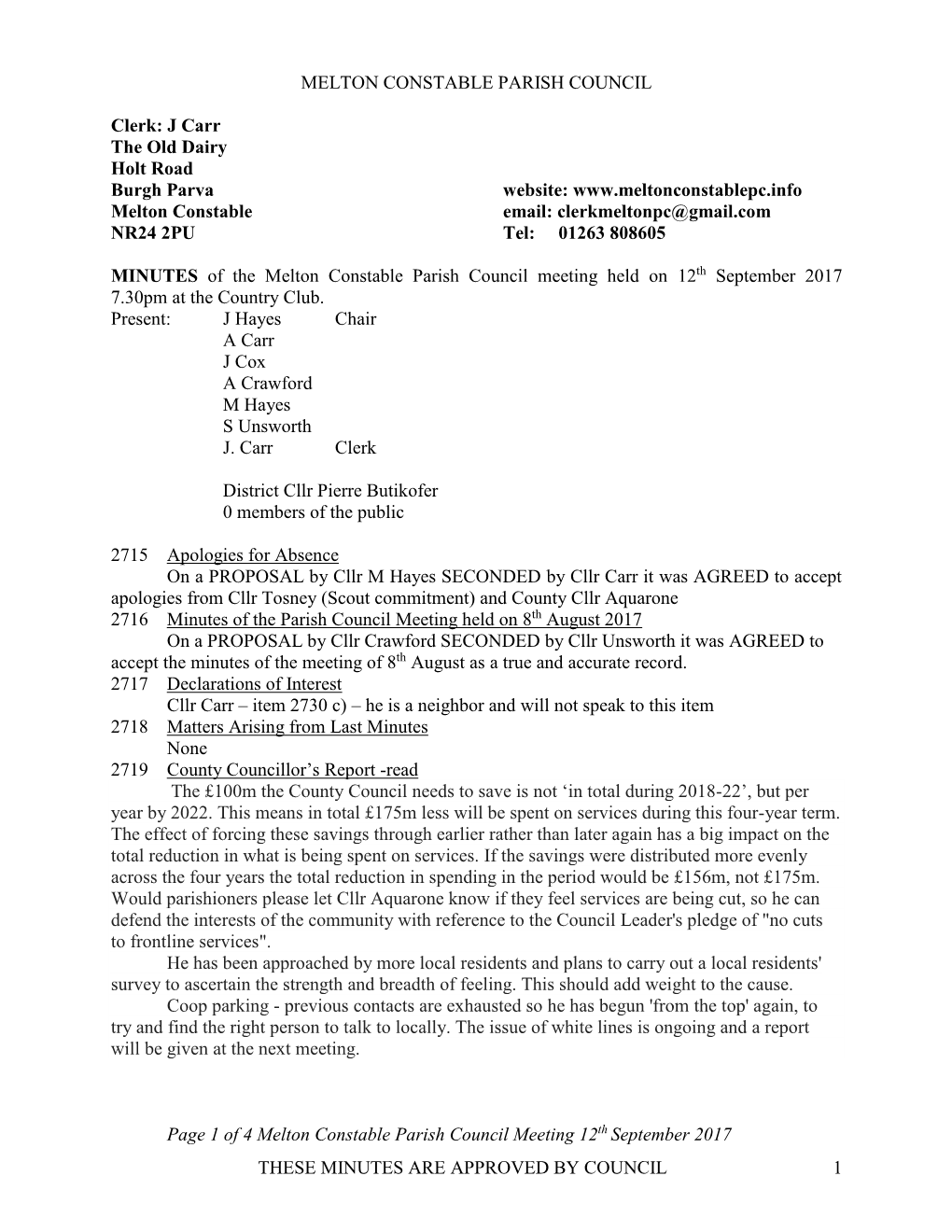 Melton Constable Parish Council