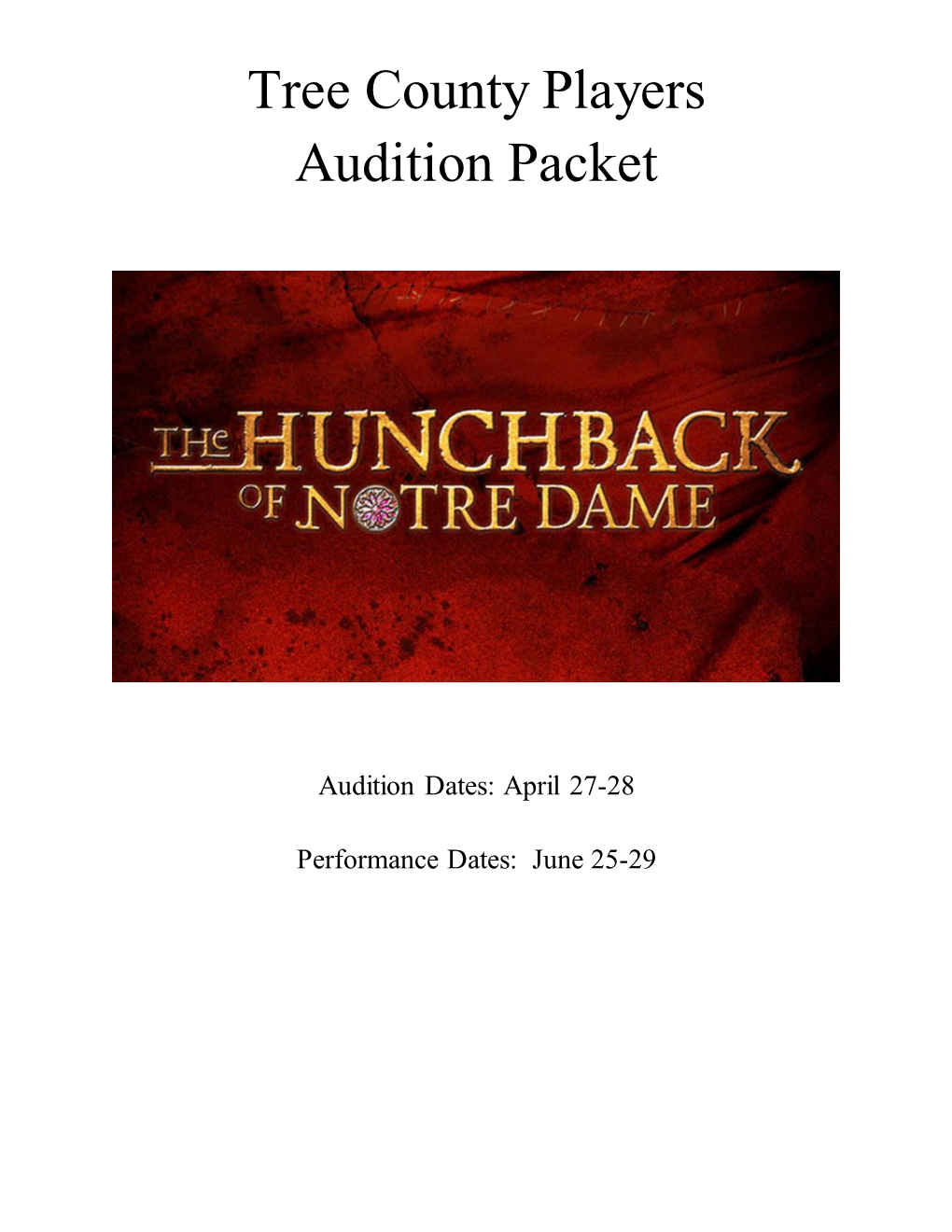 Tree County Players Audition Packet