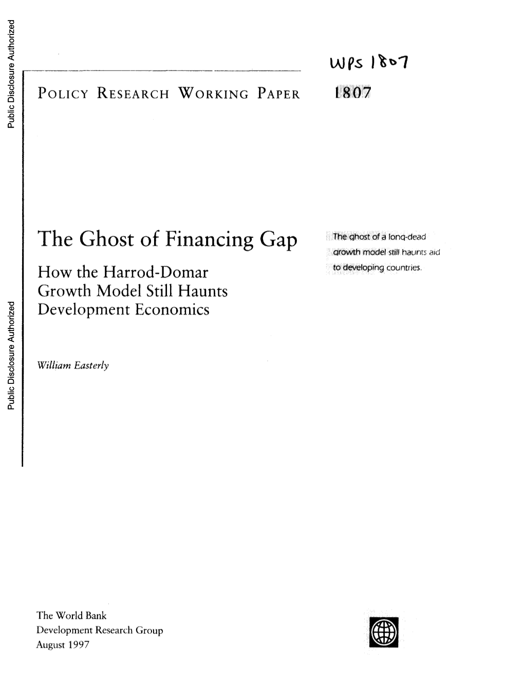 Ghost of the Financing