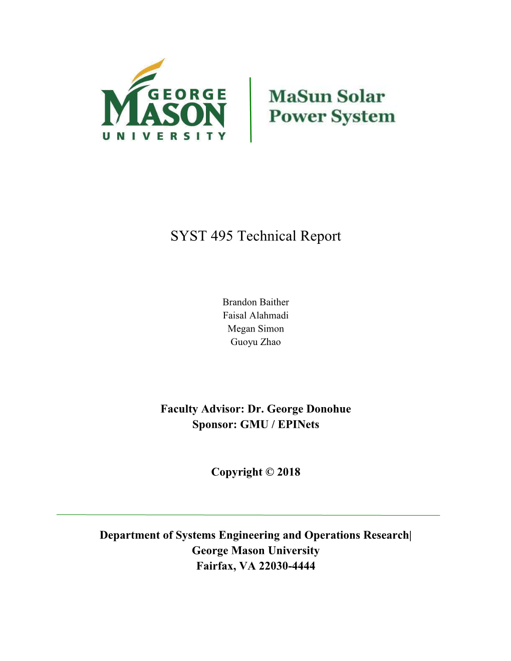 SYST 495 Technical Report