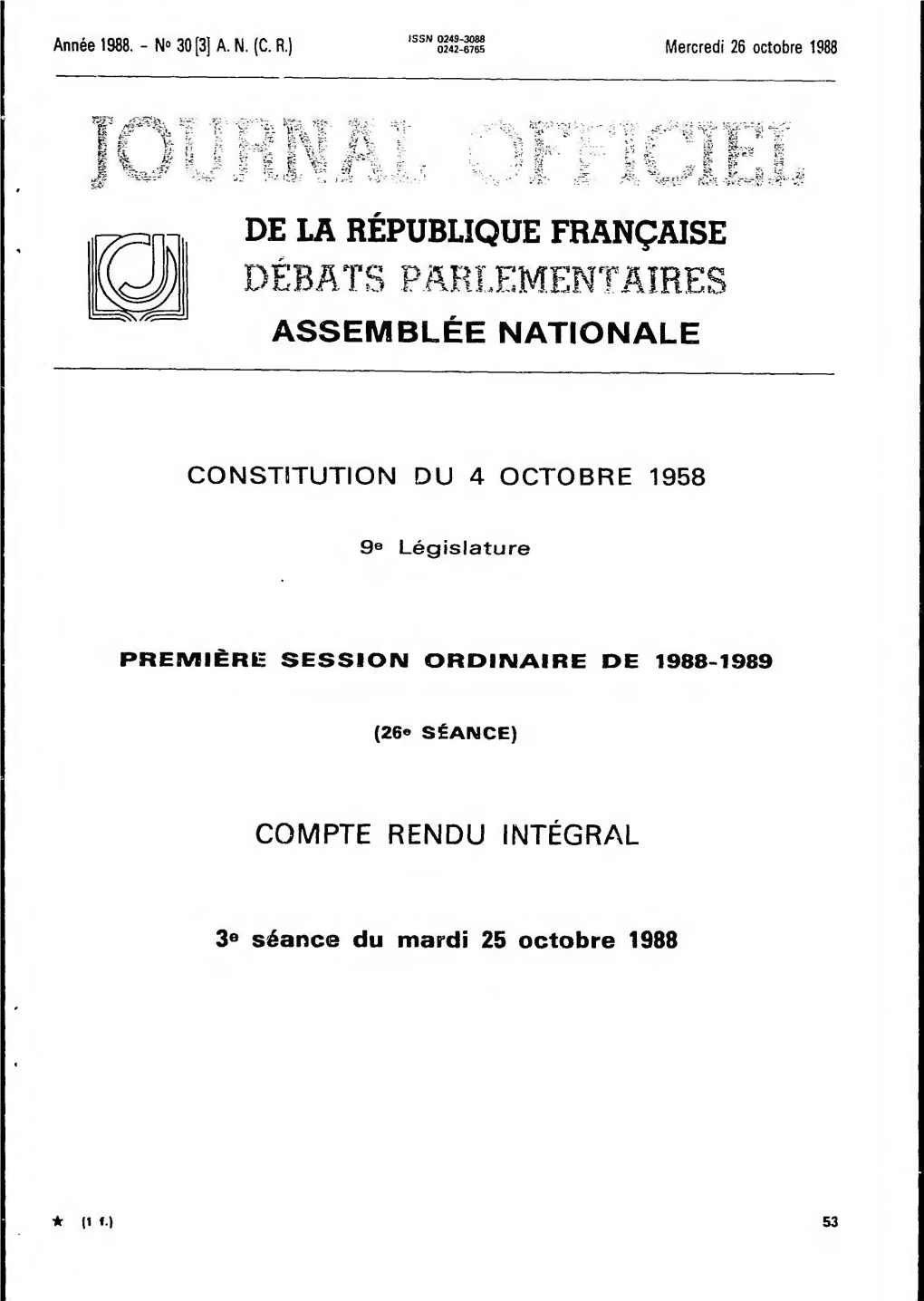 Troisième Séance Publique : Trente : Suite De L 'Ordre Du Jour De La Première Séance