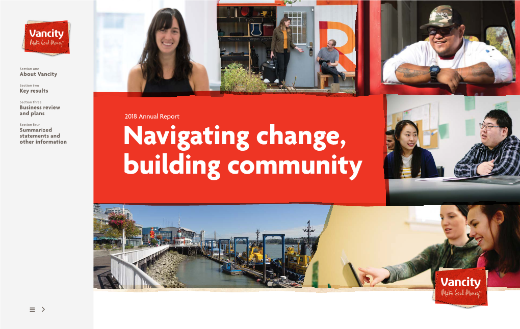 Vancity 2018 Annual Report This Report Provides a Summary of Vancity, and Our Strategy, Performance and Impact During 2018