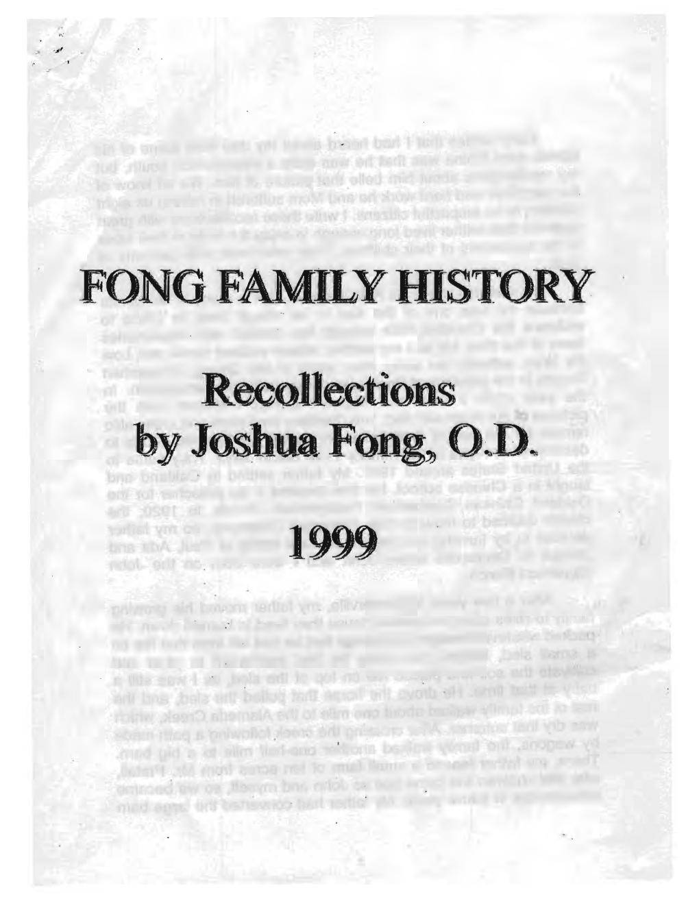 Fong Family History