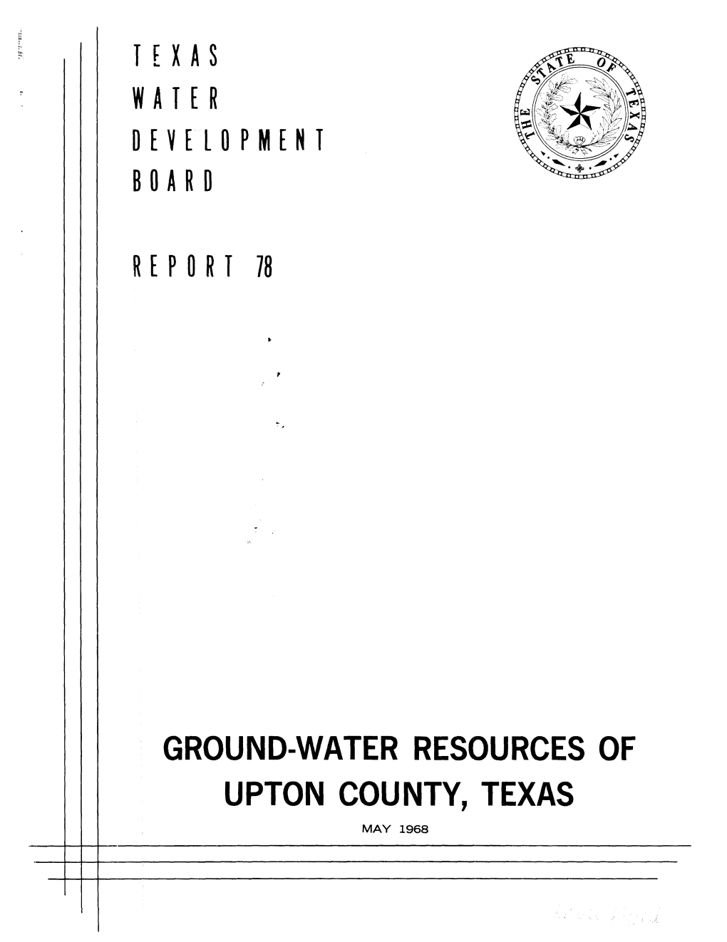 Ground-Water Resources of Upton County, Texas