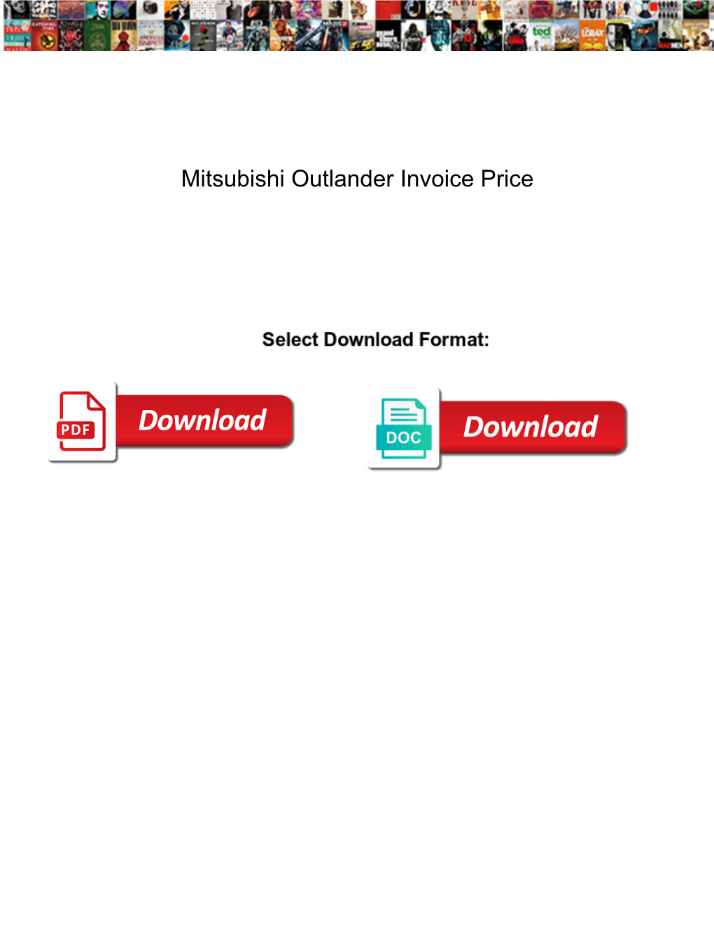 Mitsubishi Outlander Invoice Price
