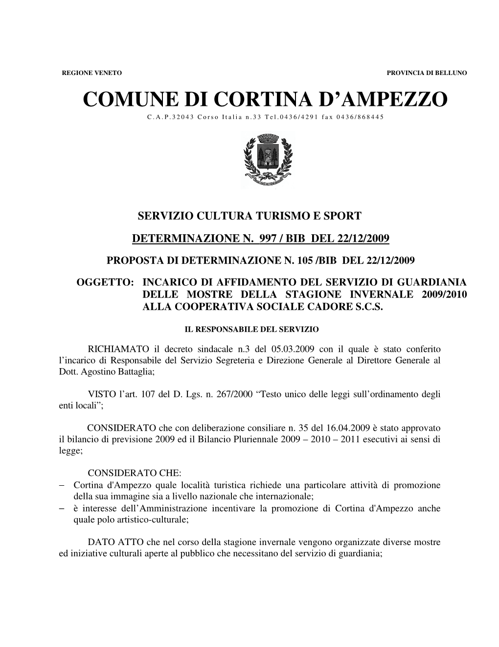 Comune Di Cortina D'ampezzo