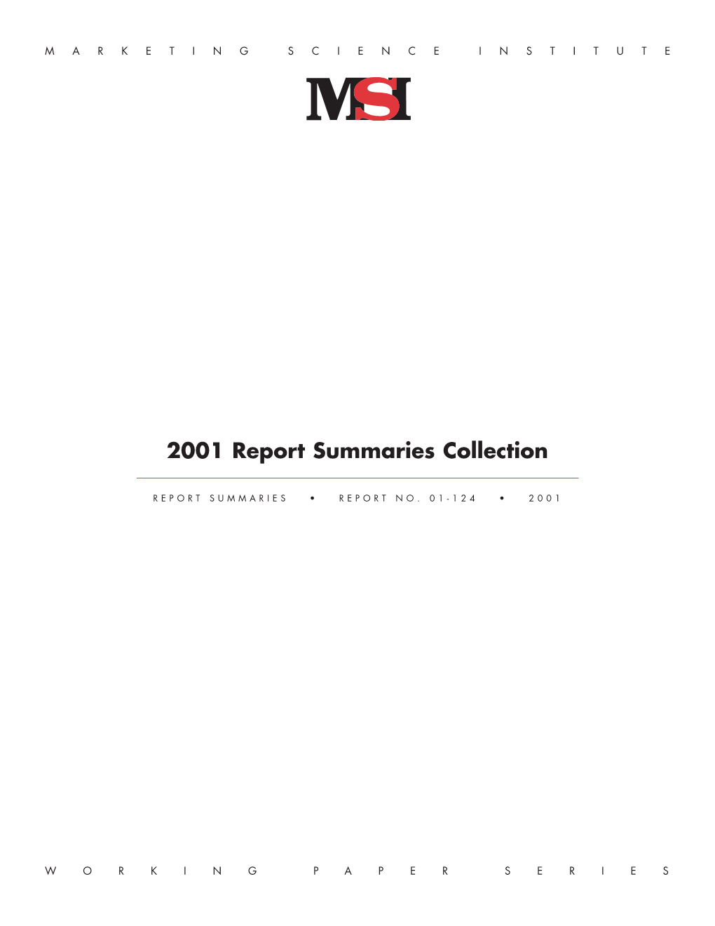 2001 Report Summaries Collection