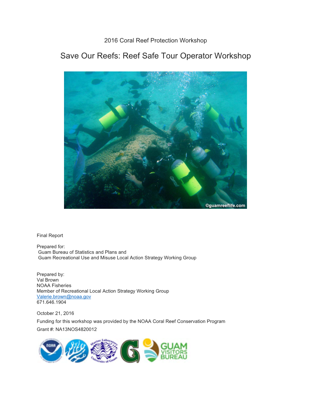 Save Our Reefs: Reef Safe Tour Operator Workshop