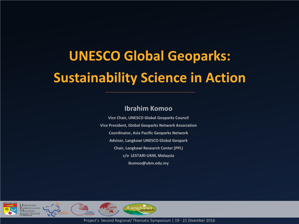 UNESCO Global Geoparks: Sustainability Science in Action