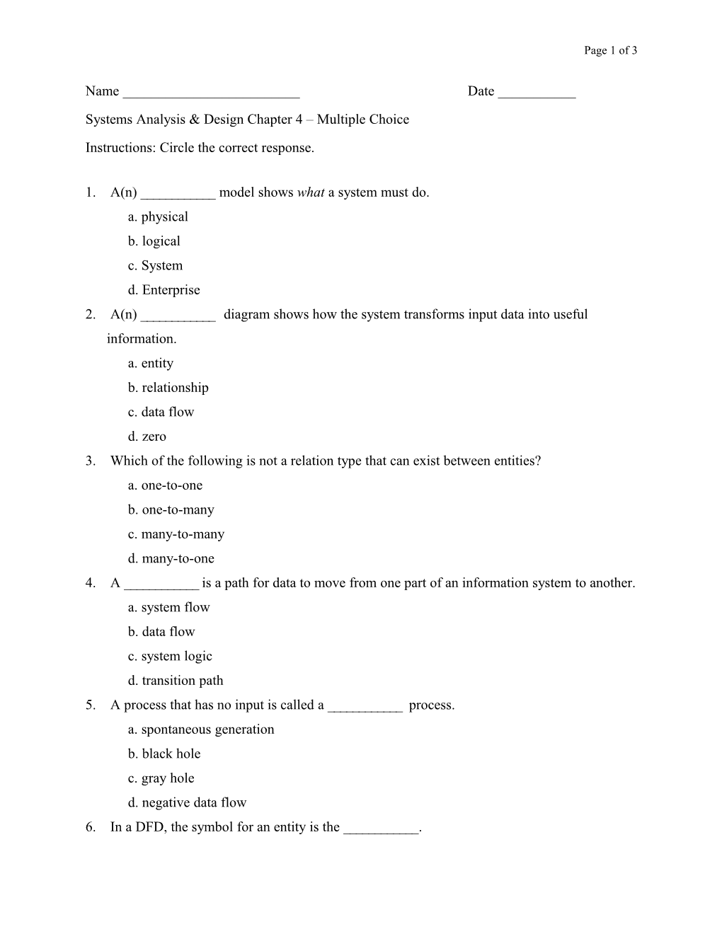 Excel Proj 3 - Multiple Choice