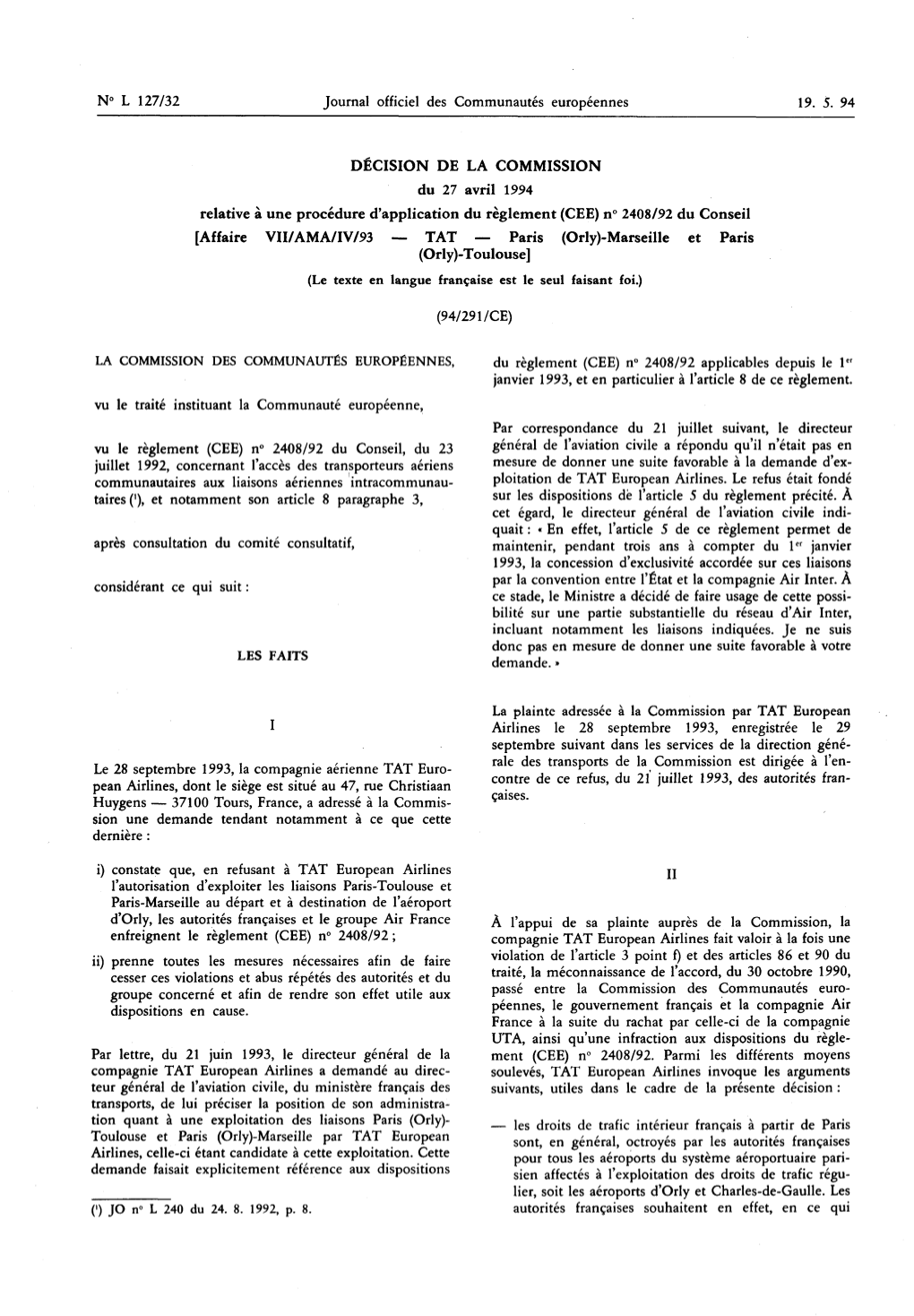 Sur Les Dispositions Dë L'article 5 Du Règlement Précité. À Par La