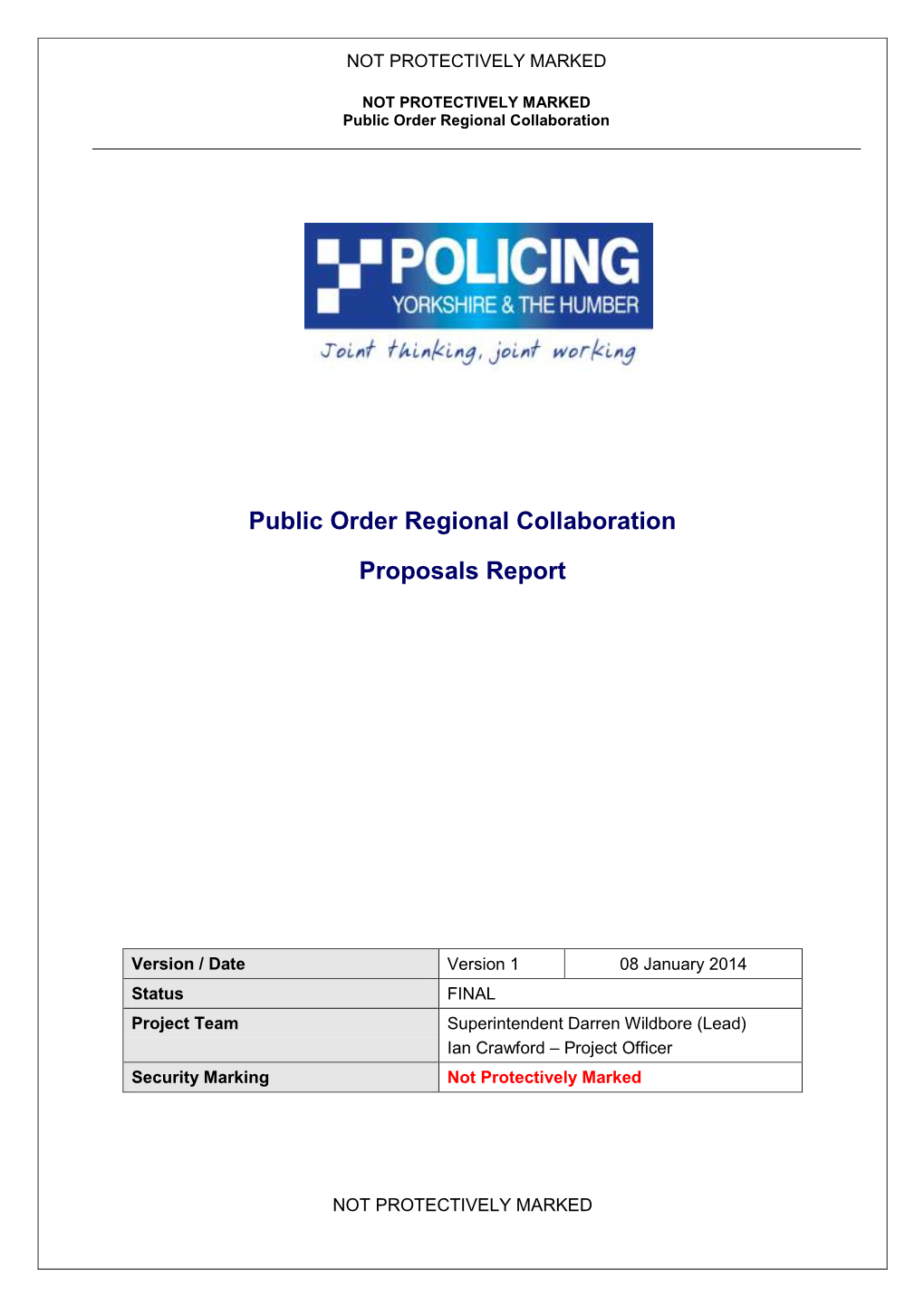 Public Order Regional Collaboration Proposals Report