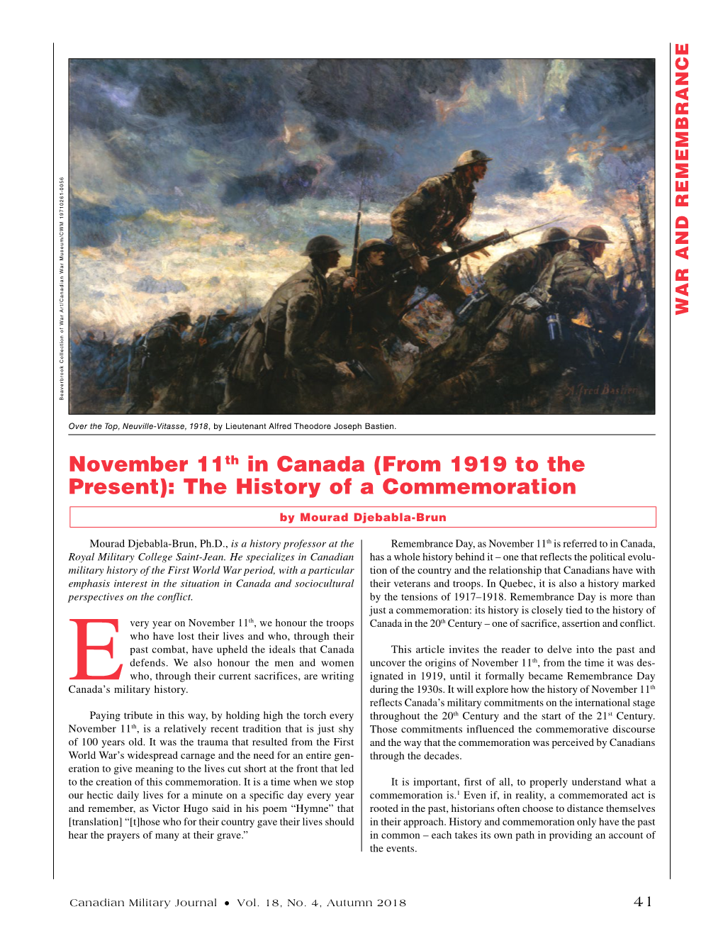 November 11Th in Canada (From 1919 to the Present): the History Of