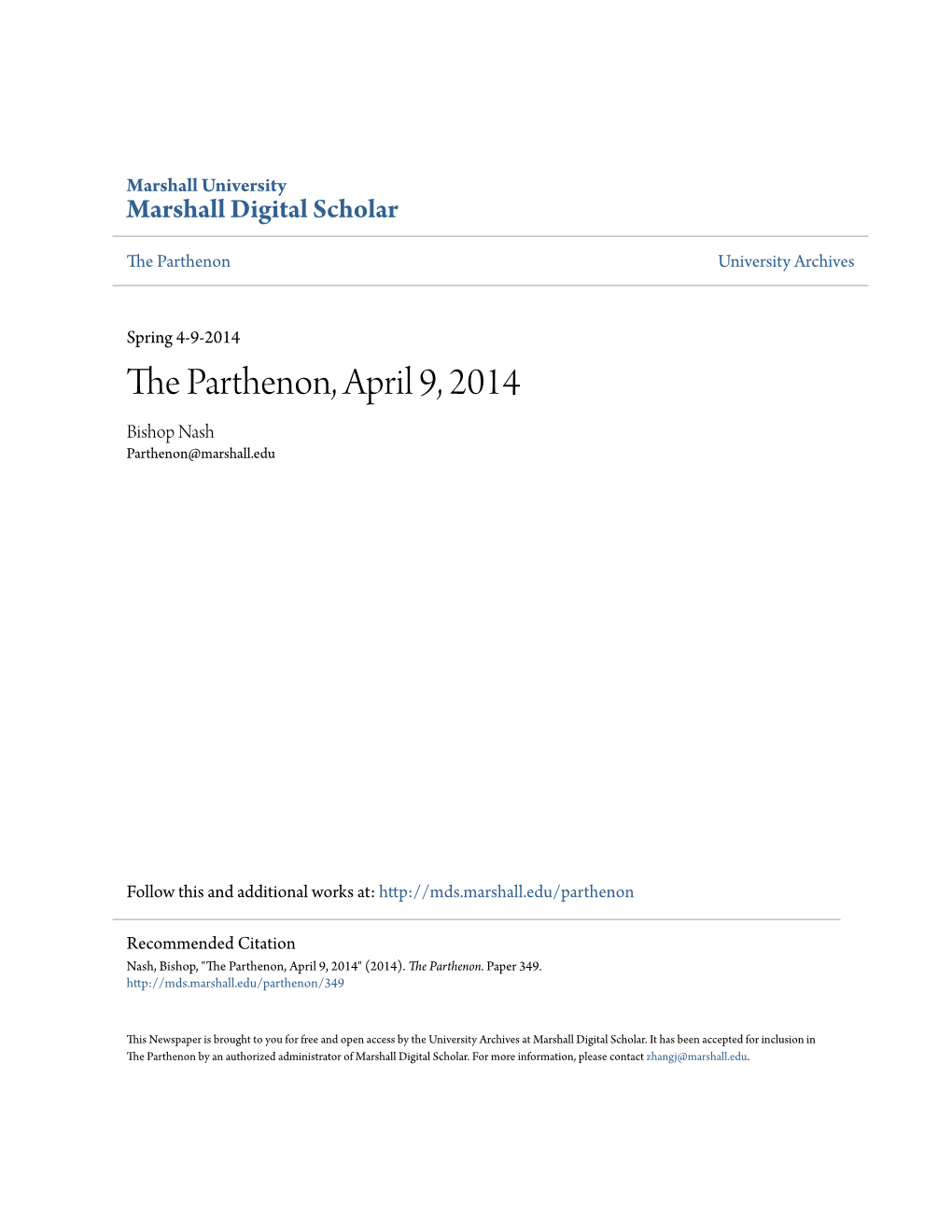 The Parthenon, April 9, 2014