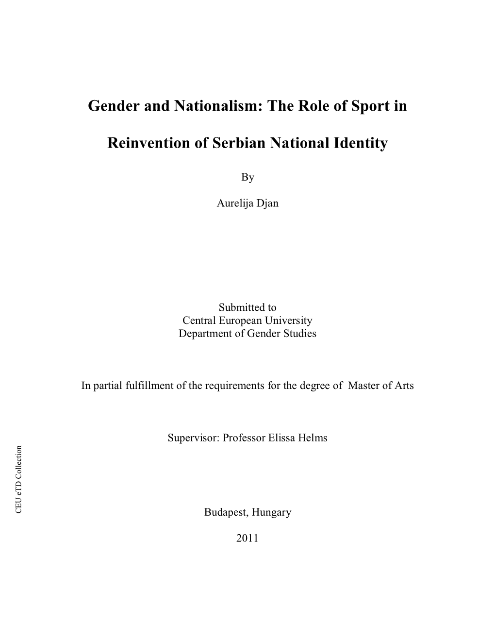 Gender and Nationalism