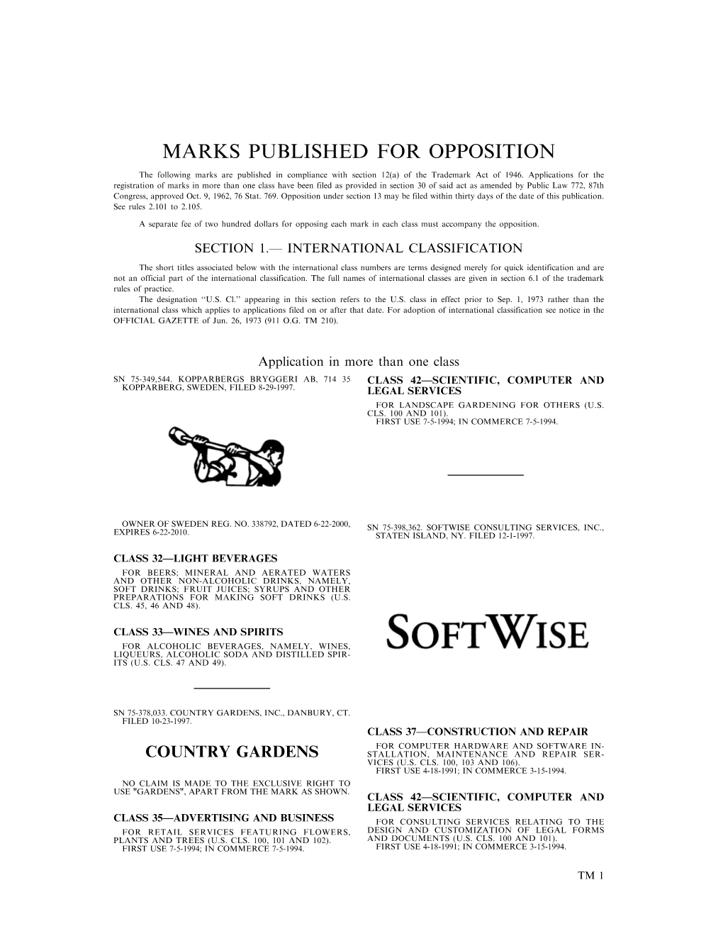 Marks Published for Opposition