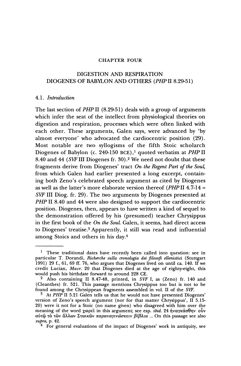 Digestion and Respiration Diogenes of Babylon and Others (Phpii 8.29-51)