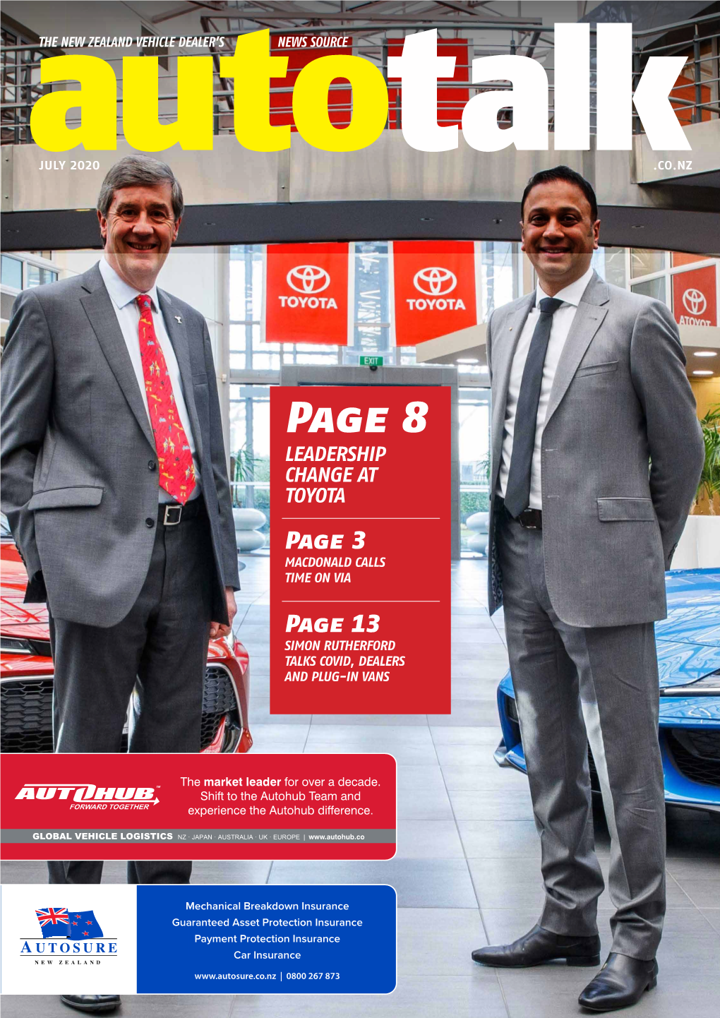 Page 8 LEADERSHIP CHANGE at TOYOTA Page 3 MACDONALD CALLS TIME on VIA