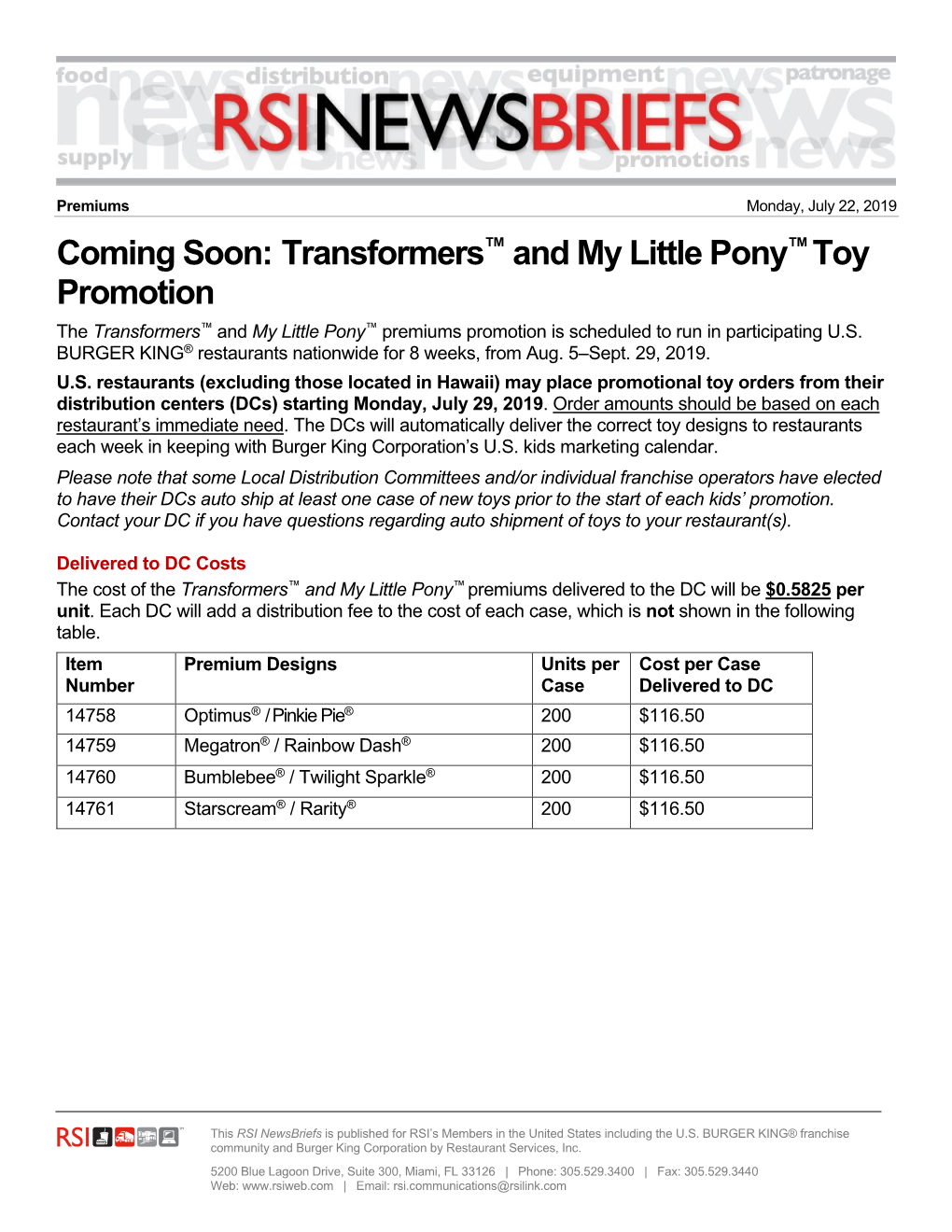 Transformers and My Little Pony Toy Promotion