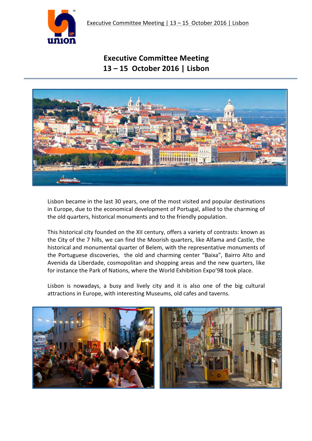 Executive Committee Meeting 13 – 15 October 2016 | Lisbon