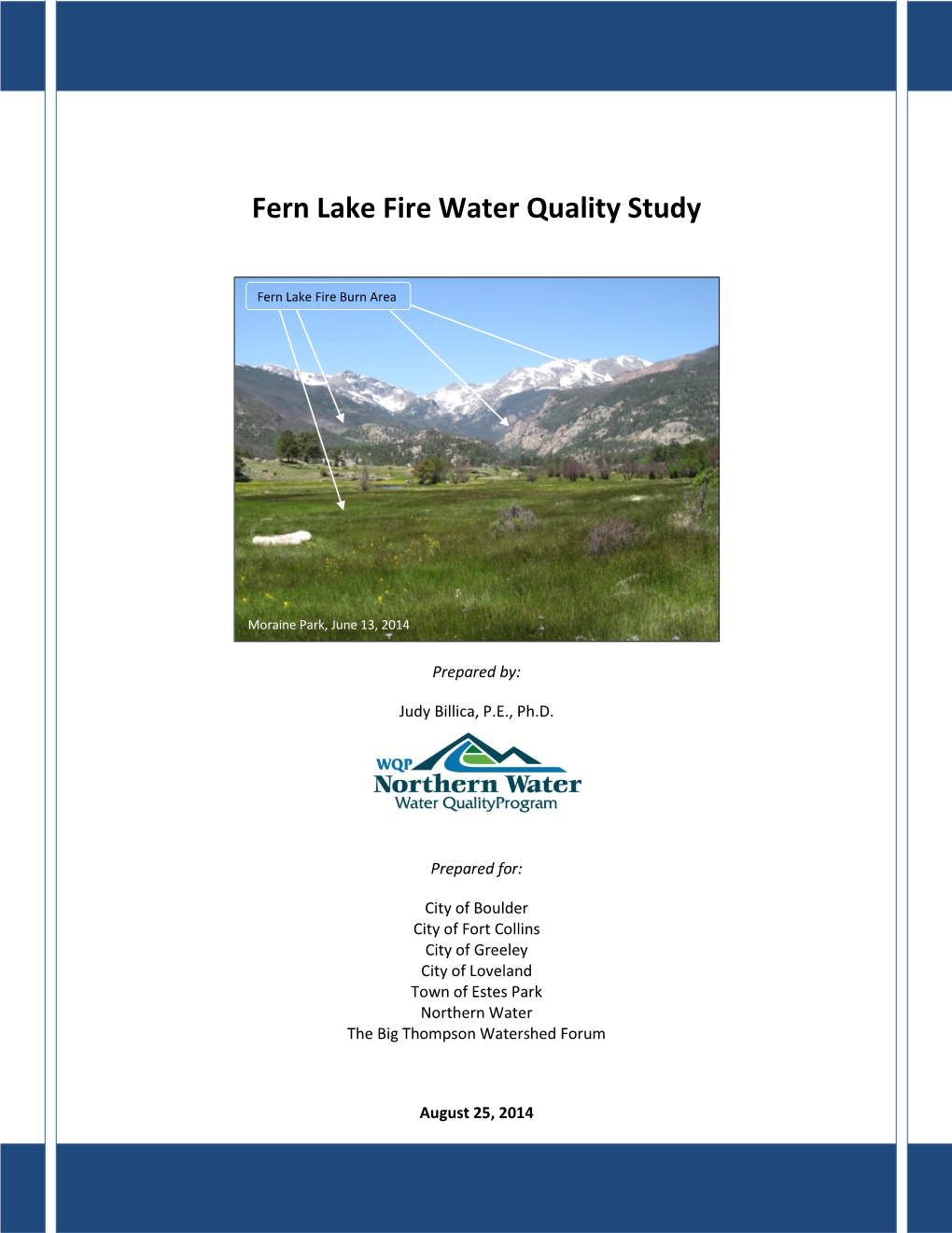 Fern Lake Fire Water Quality Study