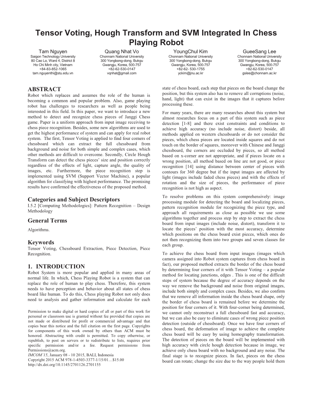 Tensor Voting, Hough Transform and SVM