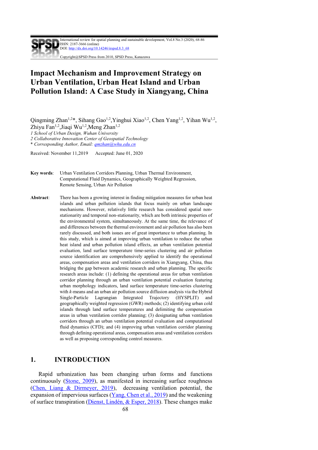 Impact Mechanism and Improvement Strategy on Urban Ventilation, Urban Heat Island and Urban Pollution Island: a Case Study in Xiangyang, China
