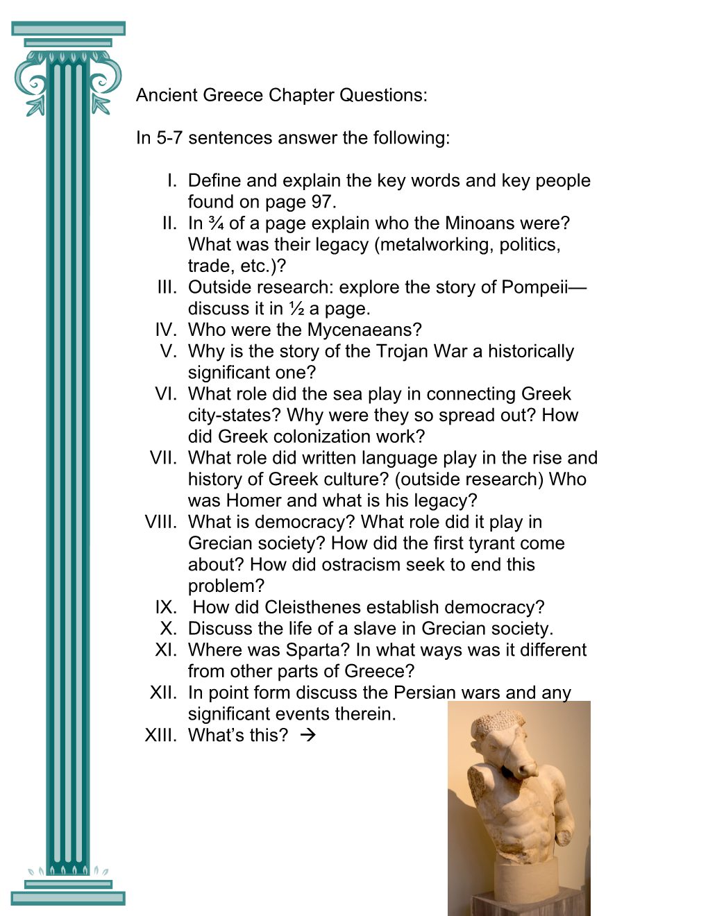 Ancient Greece Chapter Questions