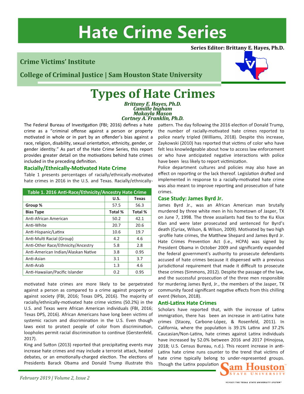 Hate Crime Series Series Editor: Brittany E